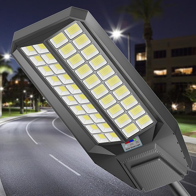 Solar Street Lights Outdoor, 8000W Dusk to Dawn, 240000LM 7000K