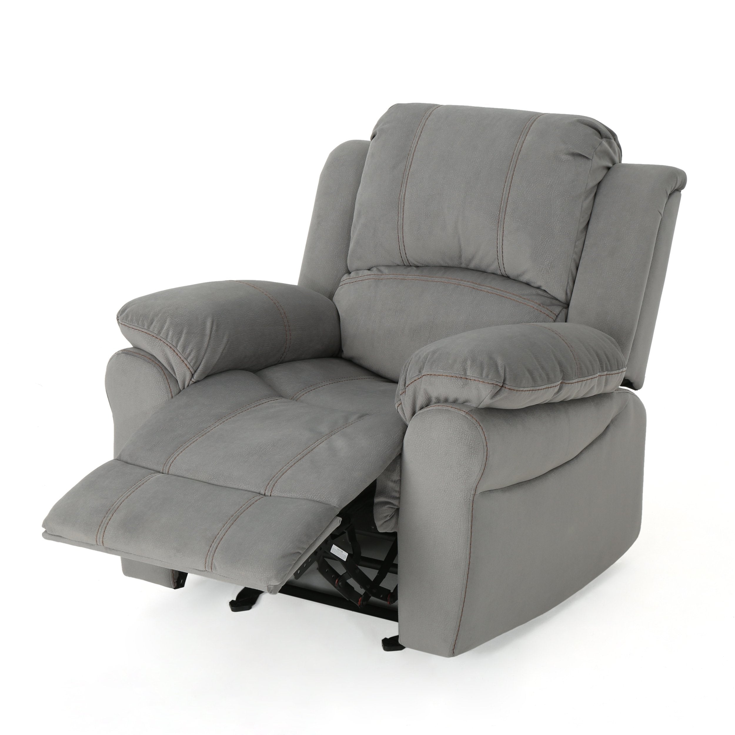 CloudHug Oversized Grey Microfiber Recliner Chair with Plush Cushioning