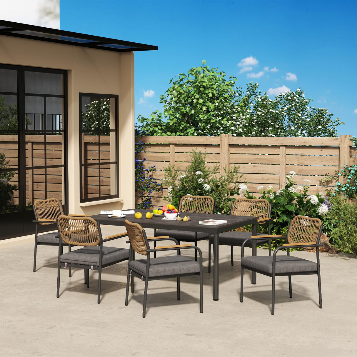 Outdoor Dining Set for 6, Patio Dining Furniture Sets