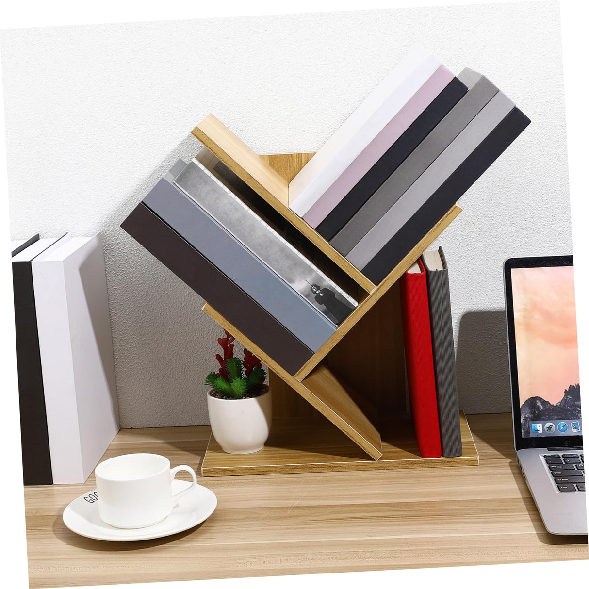ABOOFAN 3 Desktop Bookcase Desk Bookshelf Organizer Small Bookshelf for Small Spaces Mini Bookshelf for Desk Office Desktop Bookshelf Natural Desktop Bookshelf Table Top Bookshelf