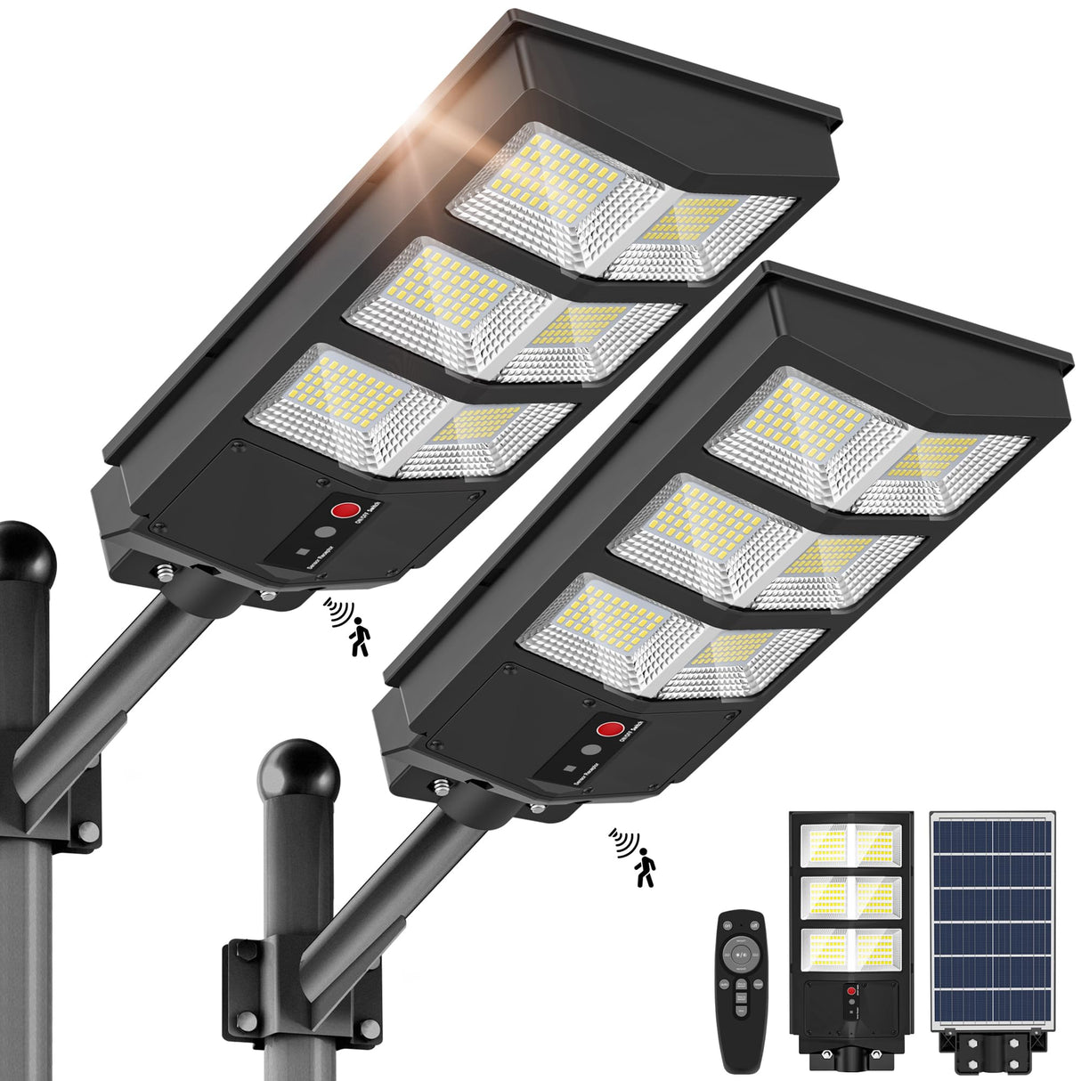 Solar Lights Outdoor - Wide Angle 6500K Solar Street Lights Outdoor Motion Sensor