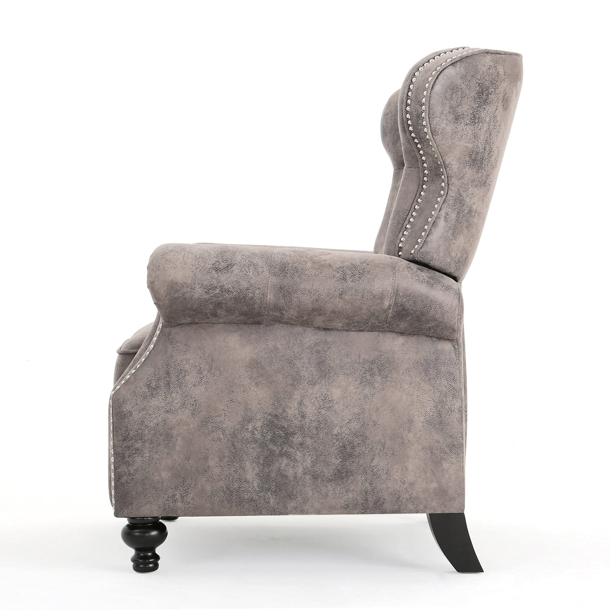 Waldo Tufted Wingback Recliner Chair(Warm Stone).