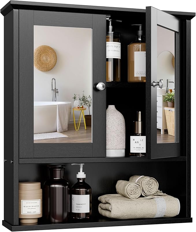Medicine Cabinets with 1 Open Shelves for Bathroom Organizer or Laundry Room