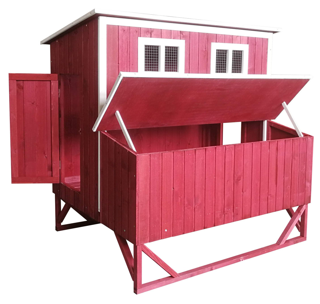 Large Wood Backyard Chicken Coop Hen House 4-8 Chickens w 4 Nesting Box New