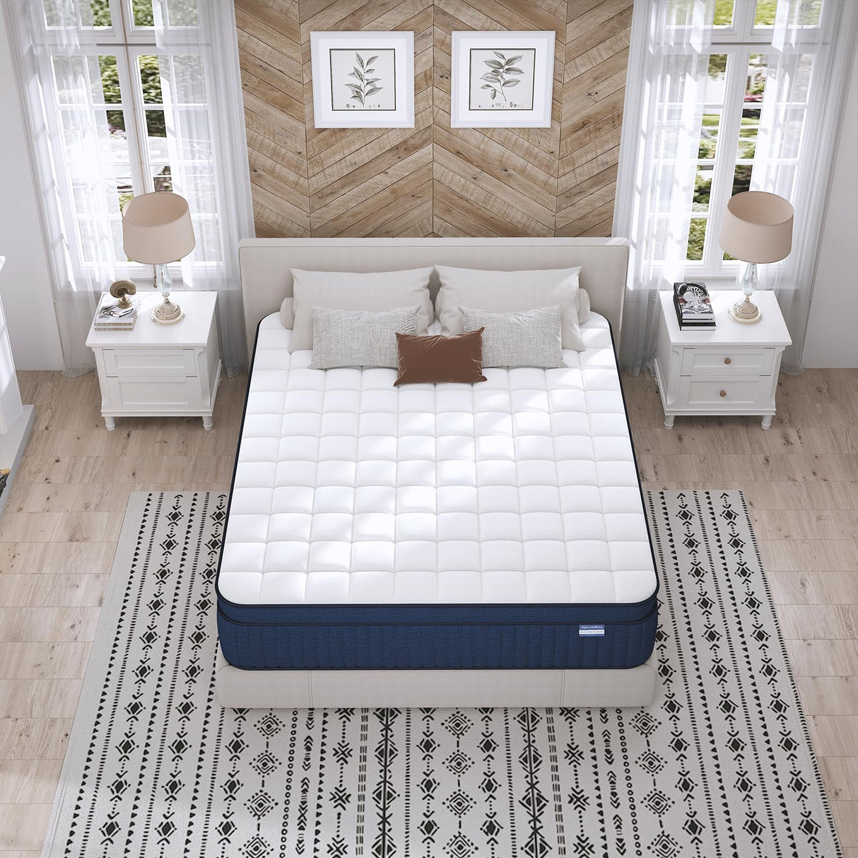 14 Inch King Size Hybrid Mattress - Medium Firm Gel Memory Foam with Pocket Springs