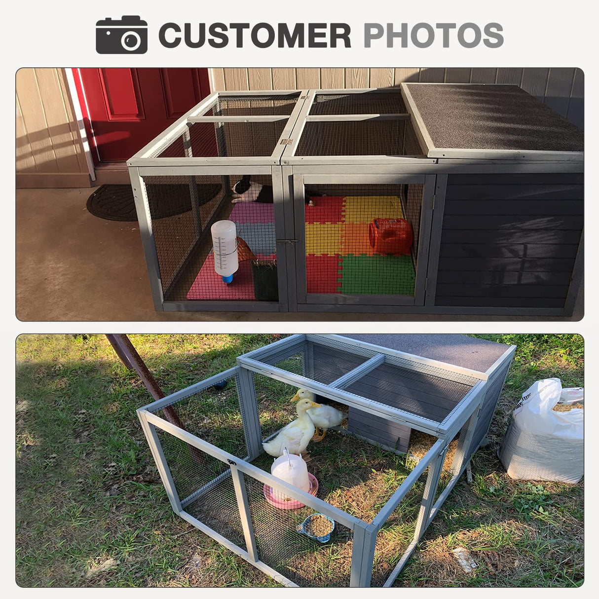 Chicken Coop Large Wooden Rabbit Hutch Indoor Outdoor