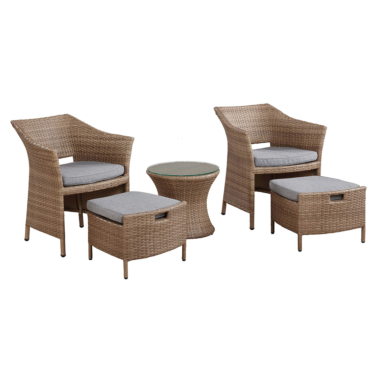 All-Weather Patio Conversation Set with Set of 2 Durable Chairs