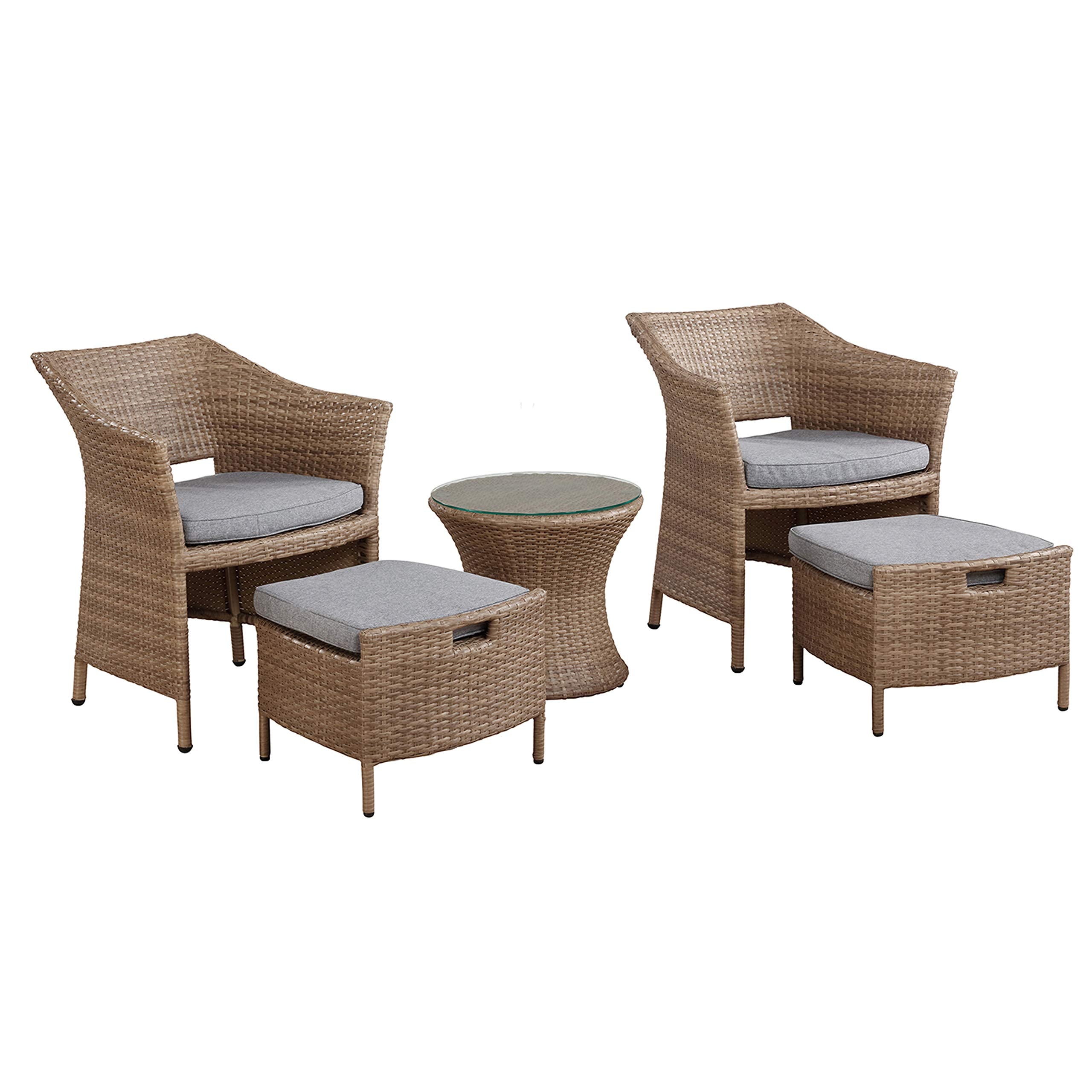 All-Weather Patio Conversation Set with Set of 2 Durable Chairs