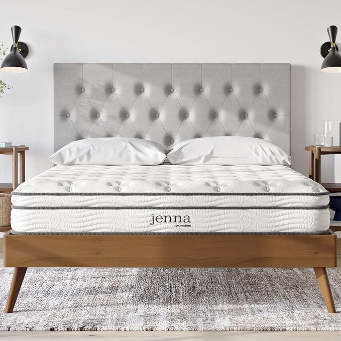 Jenna Innerspring and Foam Mattress-10-Year Warranty, Queen, White