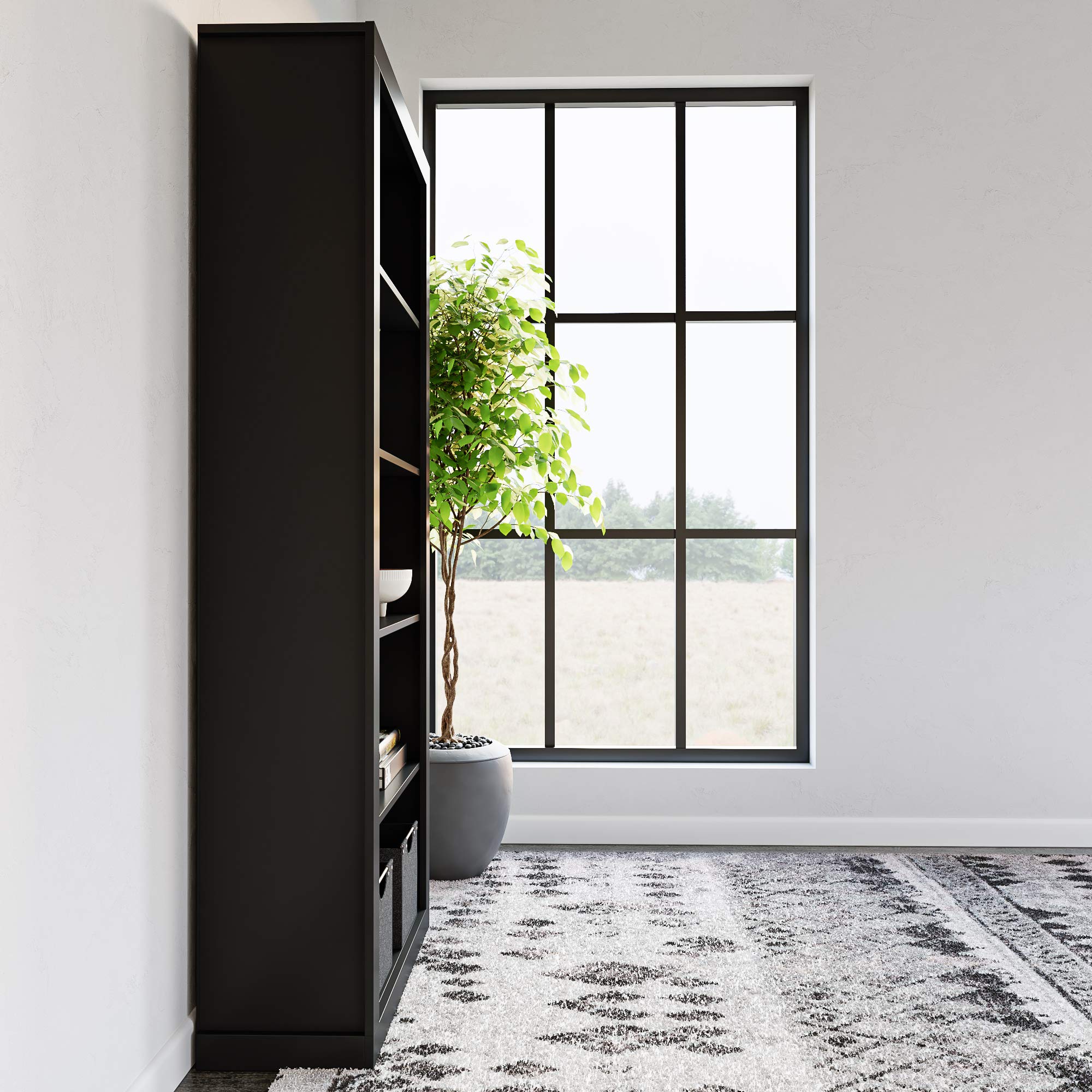 Sumac Bookcase, 5-Shelf Organizer for Bedroom Furniture or Home Office Furniture