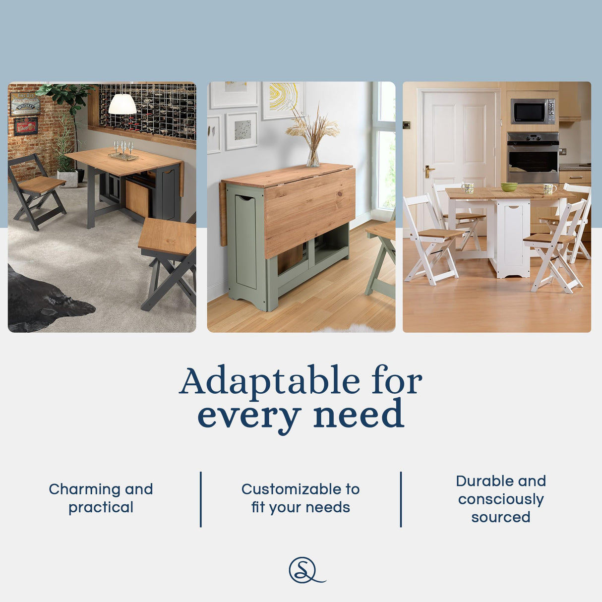 Santos Butterfly Dining Set - 5 Piece Folding Table with 4 Nesting Chairs