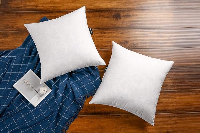 24×24 Premium Goose Down Feather Throw Pillow Inserts(Set of 2)-5% Down Filling