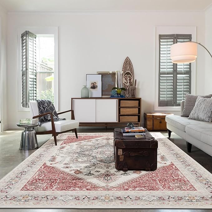 8x10 Area Rugs-Washable Non-Slip Area Rugs for Living Room, Dining Room, Bedroom