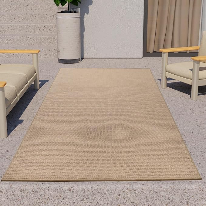 Outdoor Patio Rugs Indoor Outdoor Rug Mat Textilene Area Rug with Silicone Backing