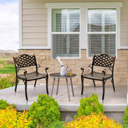 Outdoor Dining Chairs Set of 2, Cast Aluminum Patio Chairs Set with Armrests,