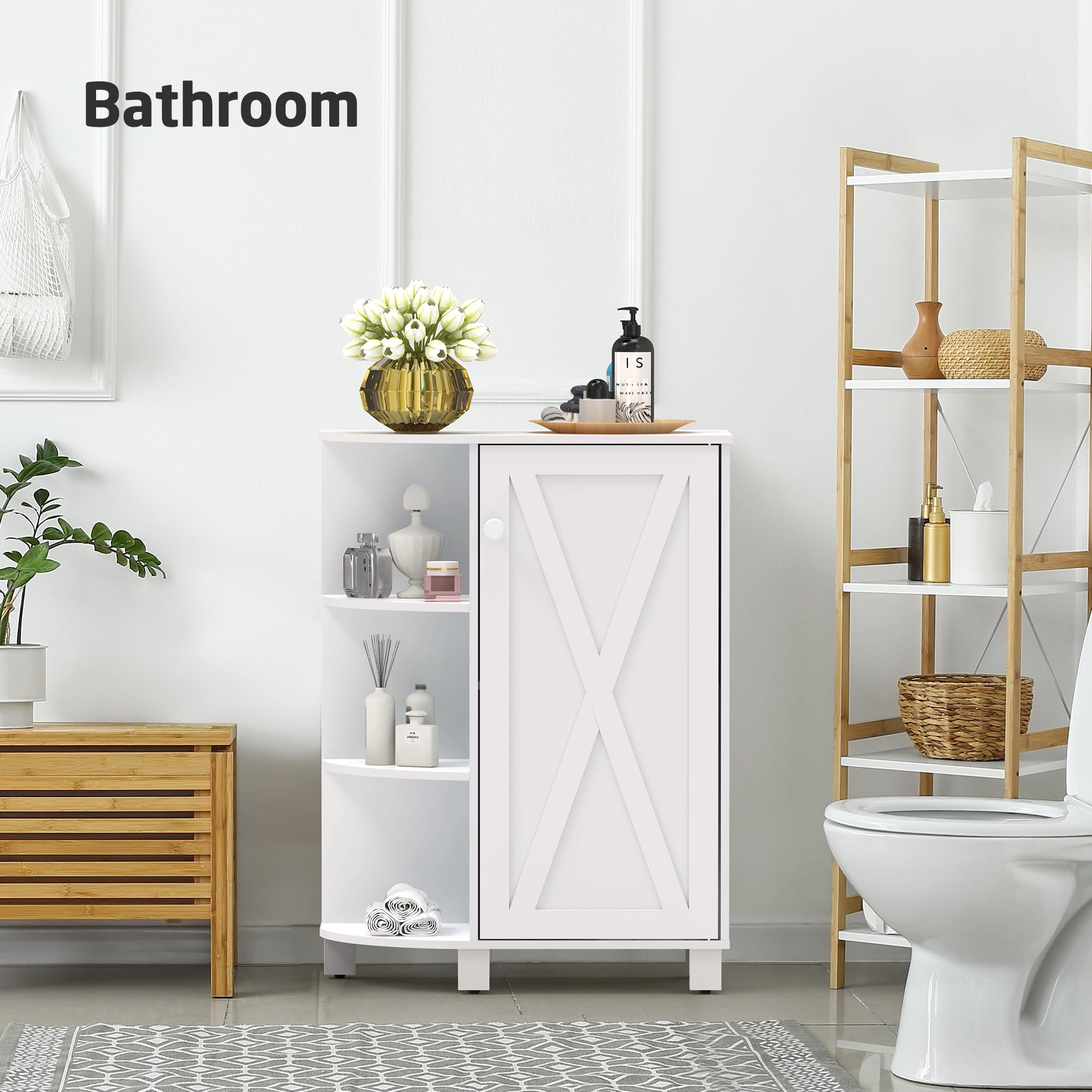Bathroom Storage Cabinet, Bathroom Floor Cabinet with Door