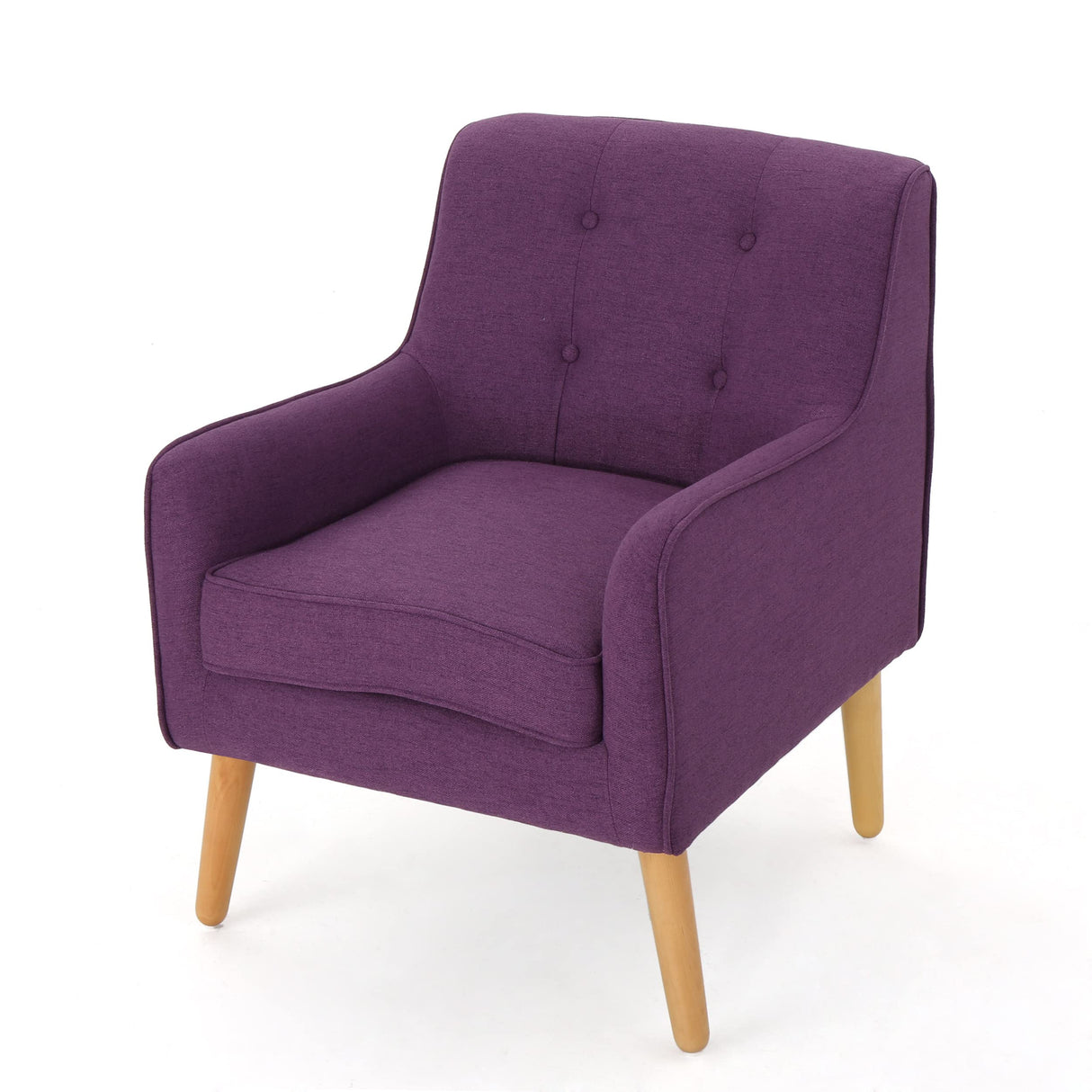 Felicity Mid-Century Fabric Arm Chair, Purple
