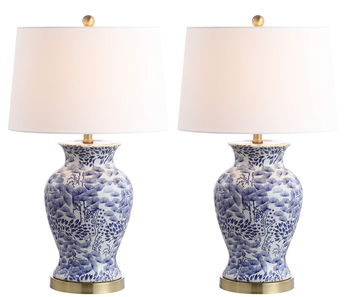 SAFAVIEH Lighting Collection Alona Blue/ White Chinoiserie 28-inch Bedroom Living Room Home Office Desk Nightstand Table Lamp Set of 2 (LED Bulbs Included)