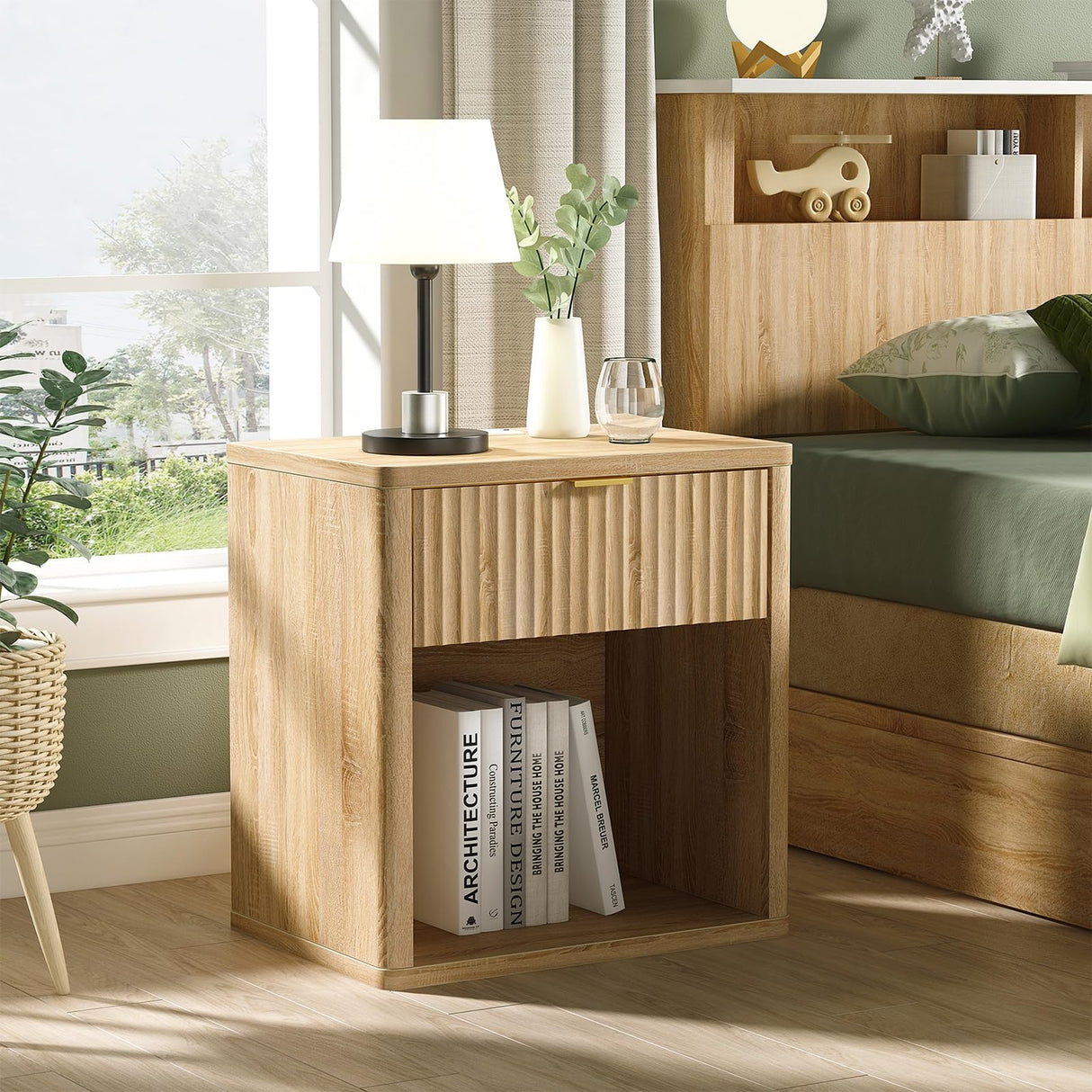 Night Stand Nightstand with Drawer Storage Bed Side Table