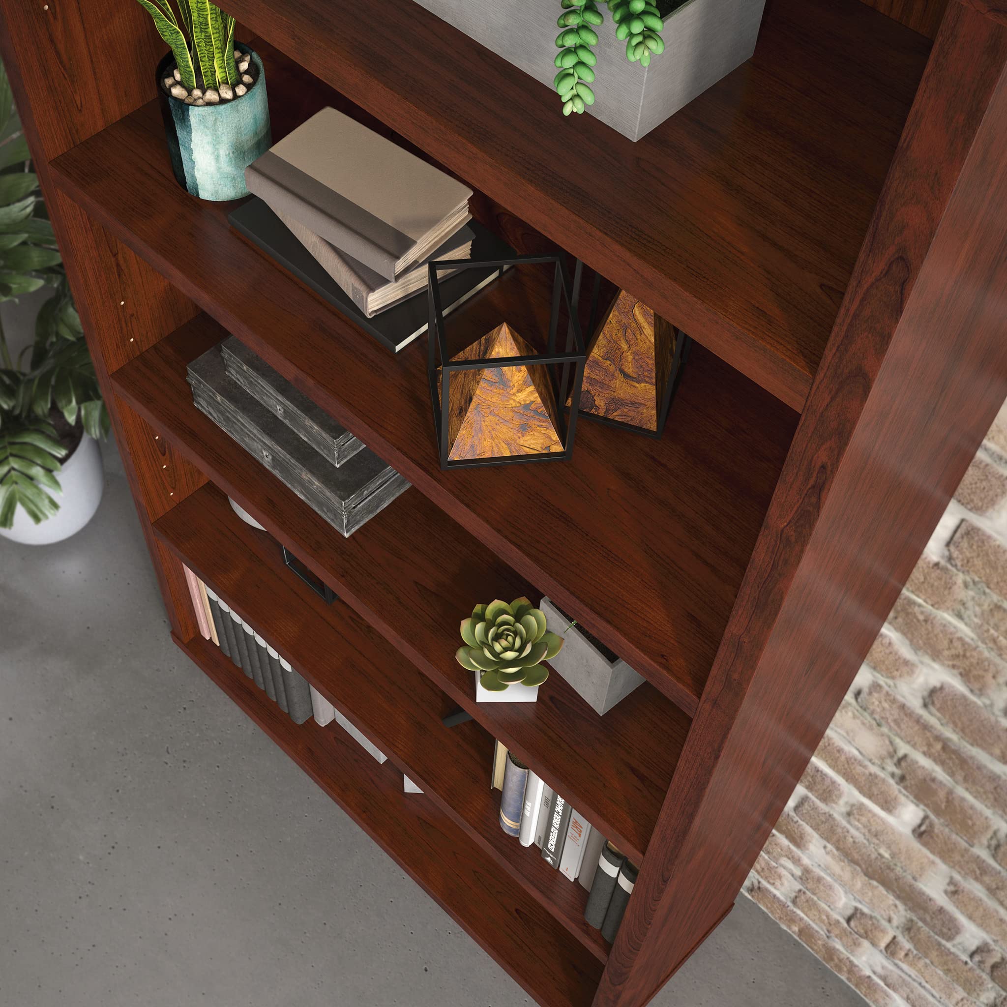 by Sauder Affirm 36"x66" 5 Shelf Bookcase, Classic Cherry Finish