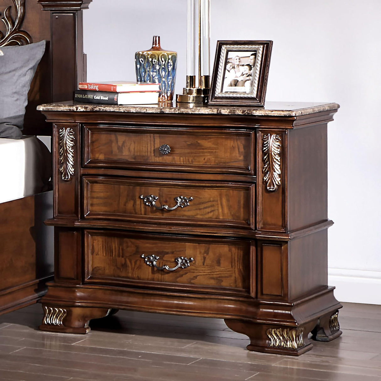 Clairibel Solid Wood 3-Drawer Nightstand