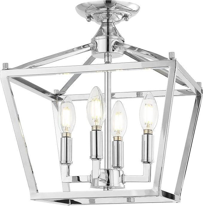 JYL7610B Plains Mini Lantern 12" 4-Light Iron Modern Farmhouse LED