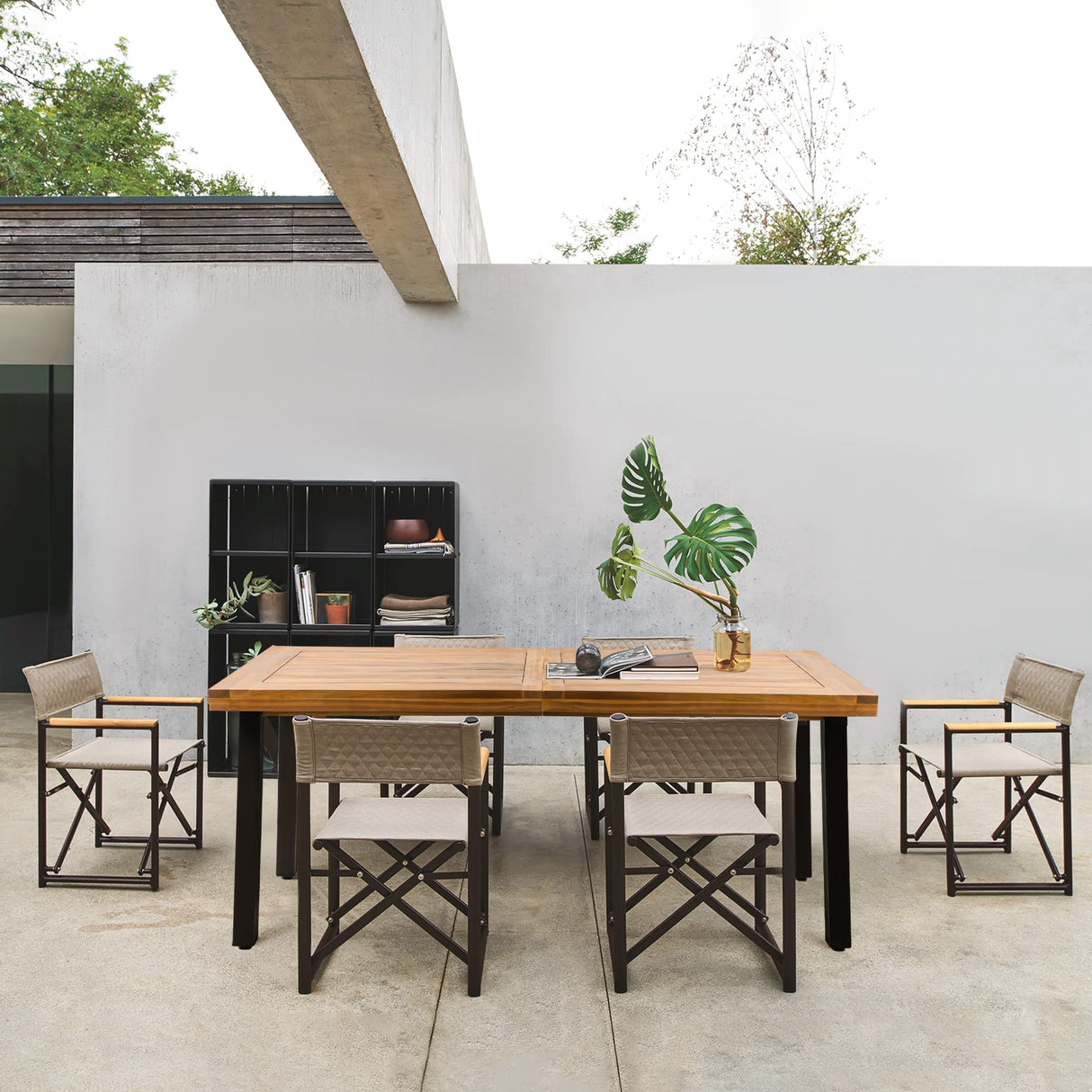 Dining Table for 6 Acacia Wood Indoor Outdoor Home Kitchen Table