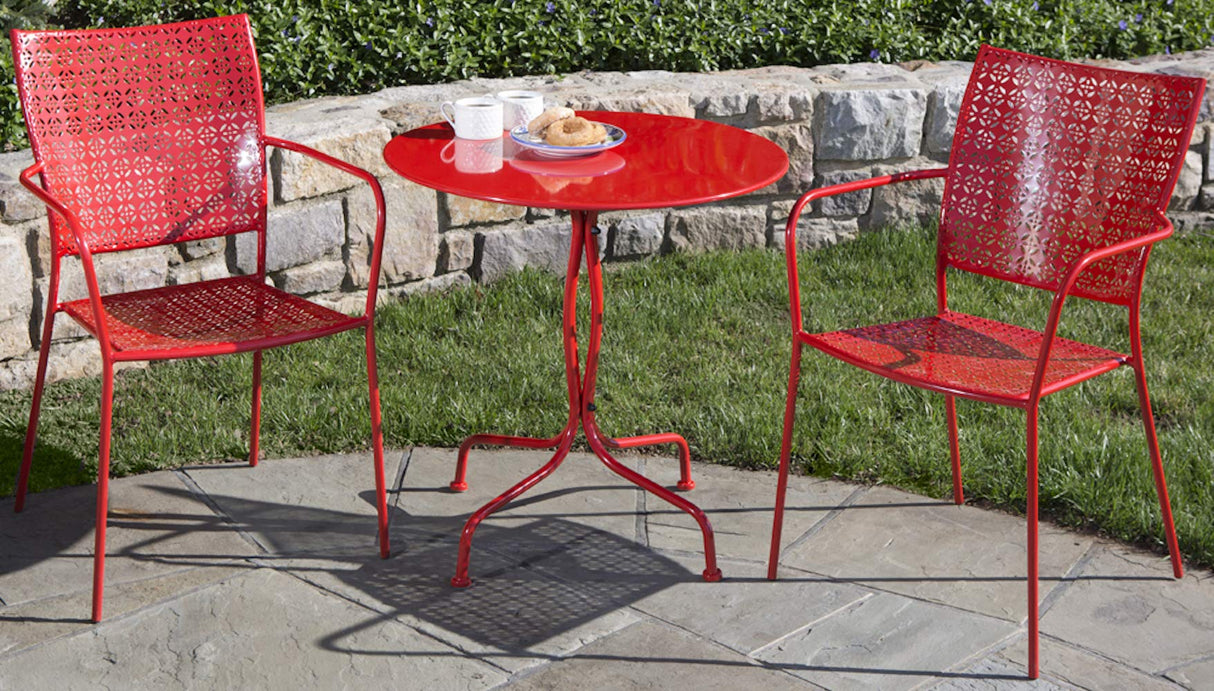 Martini Round Bistro Set, Cherry Pie Finish, 27.5-Inch