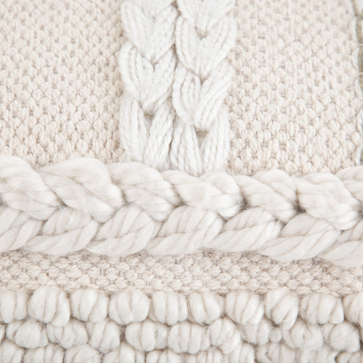 ommer Boho Square Pouf in Natural Handloom Woven Pattern for the Living Room,