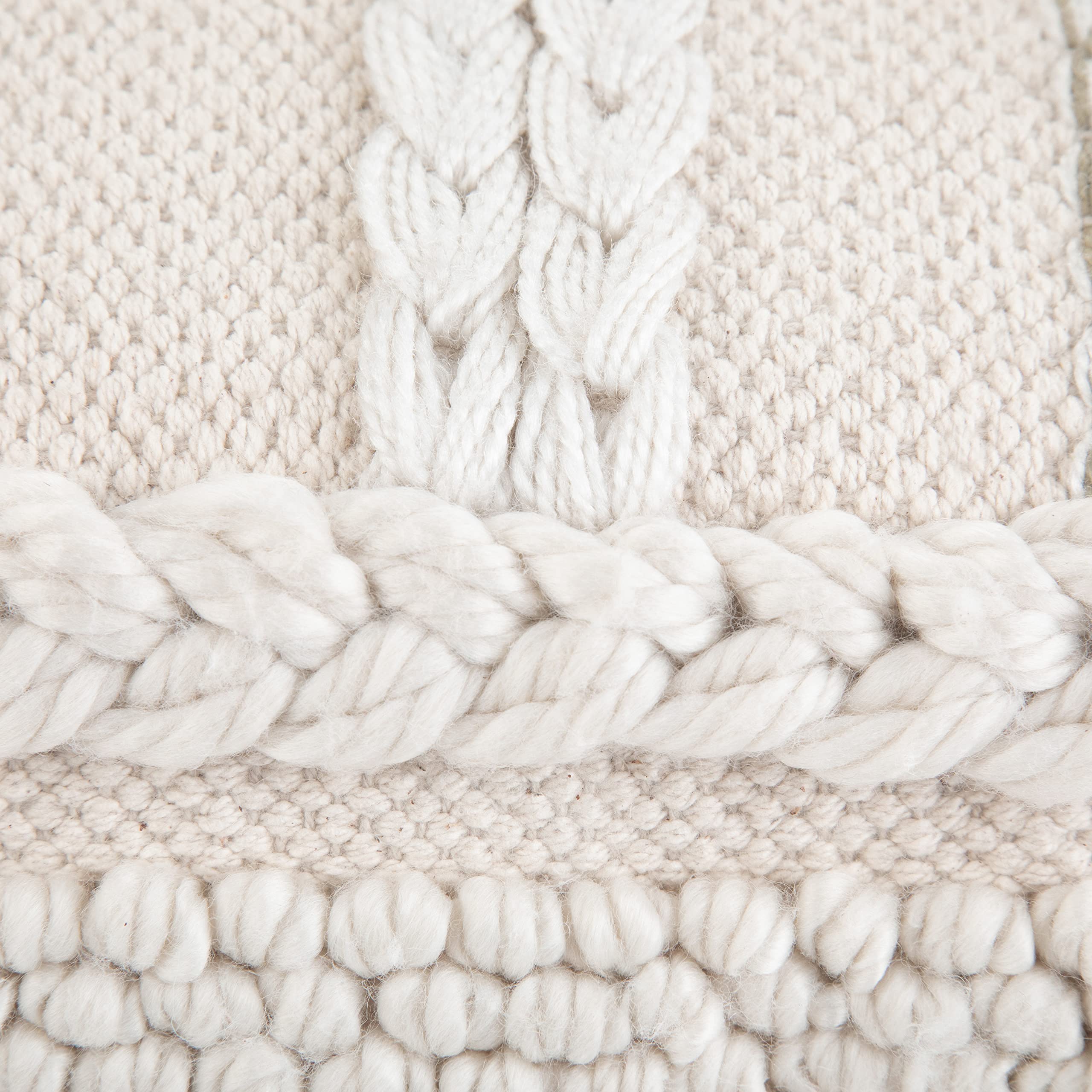 ommer Boho Square Pouf in Natural Handloom Woven Pattern for the Living Room,