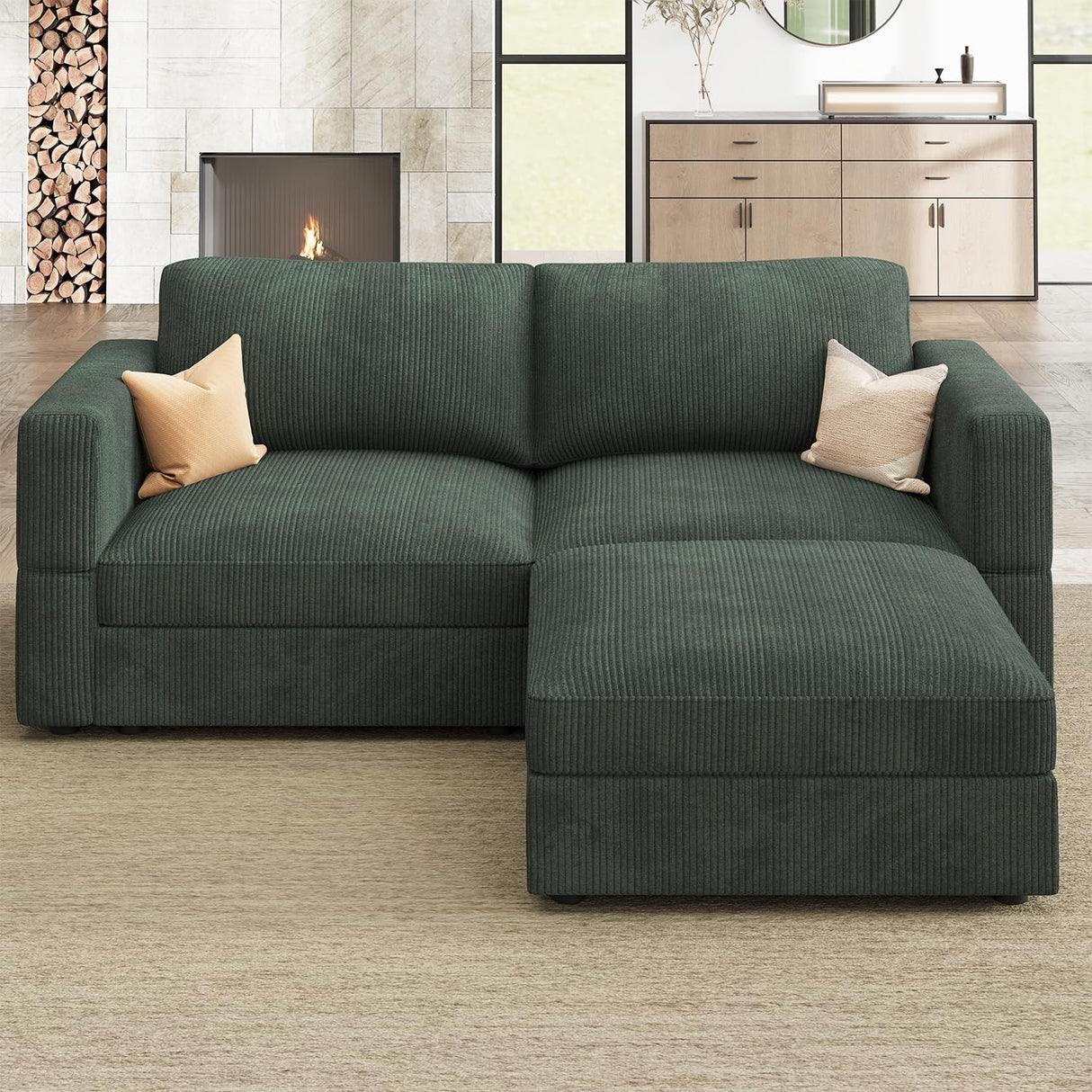 Modular Sectional Sofa with Storage Corduroy Sectional Couches with Chaise