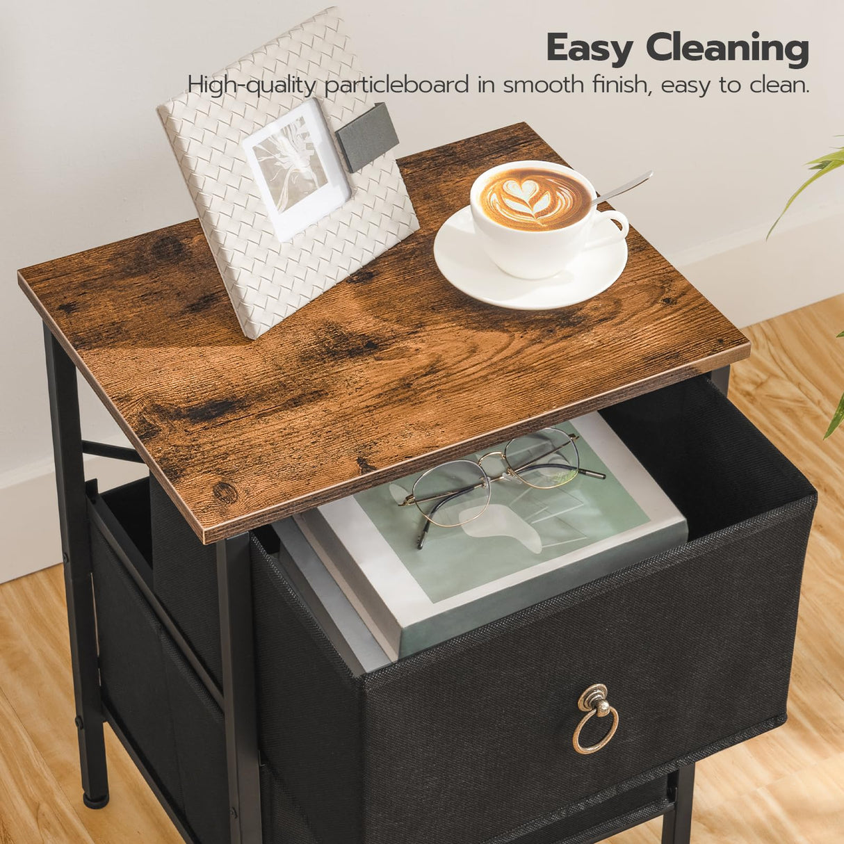 Nightstand Set of 2, 2 Drawer Dresser for Bedroom, Small Night Stand