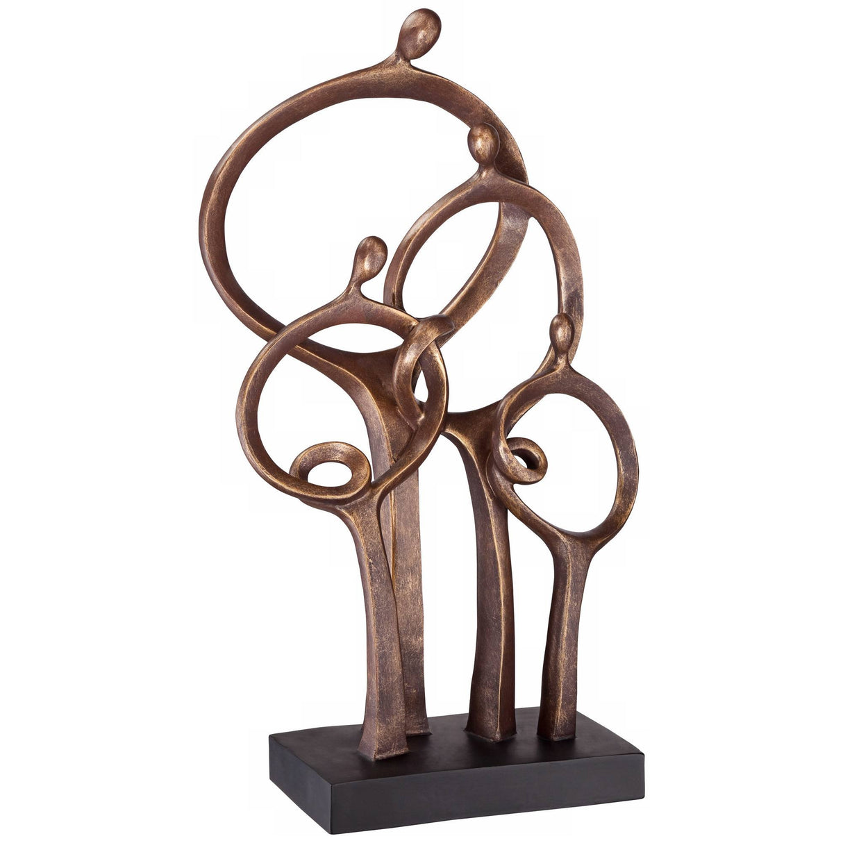 Abstract Family Modern Rustic Standing Sculpture Tall 19 1/4" High Bronze Brown