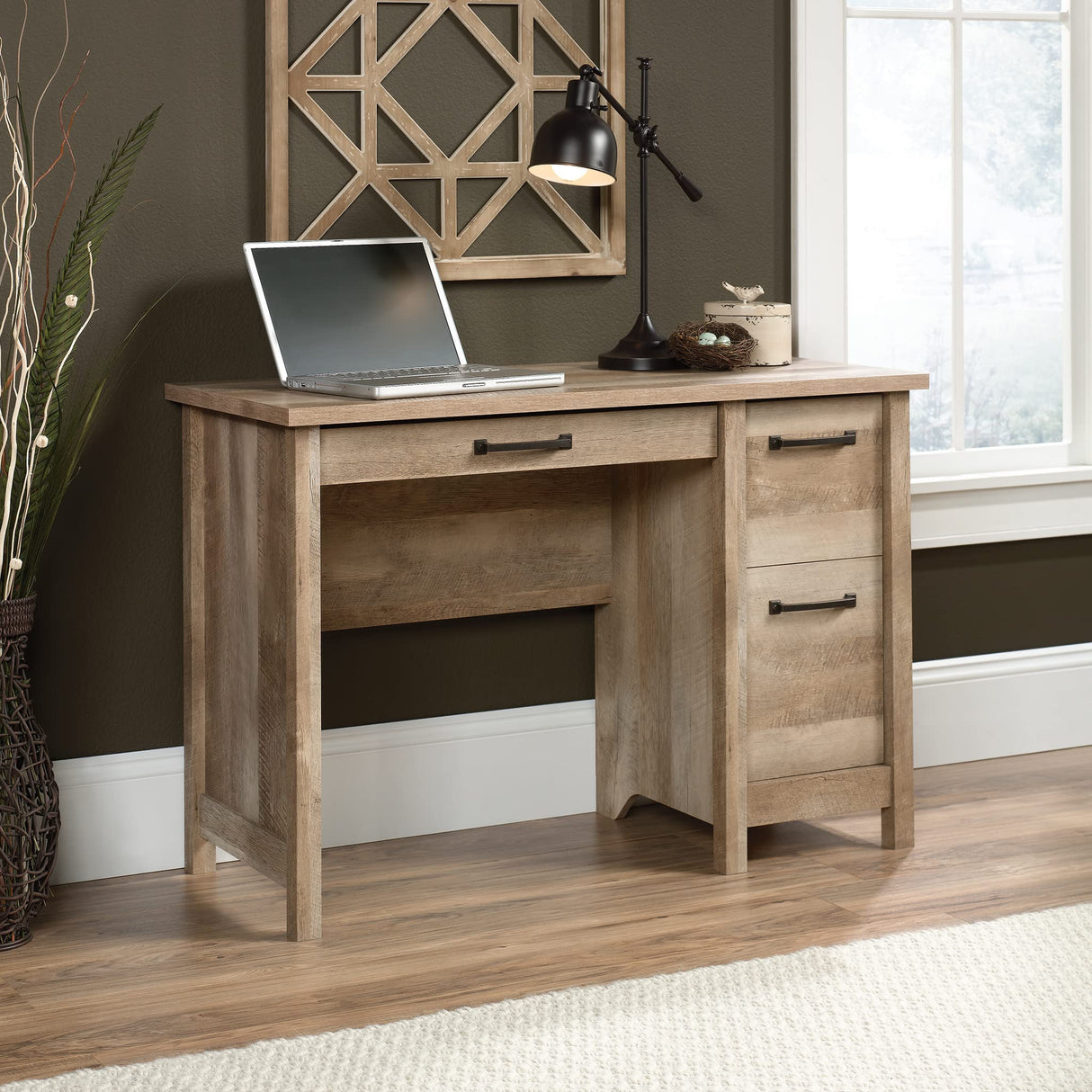 Cannery Bridge Desk, L: 43.15" x H: 19.291" x W: 29.528", Lintel Oak Finish