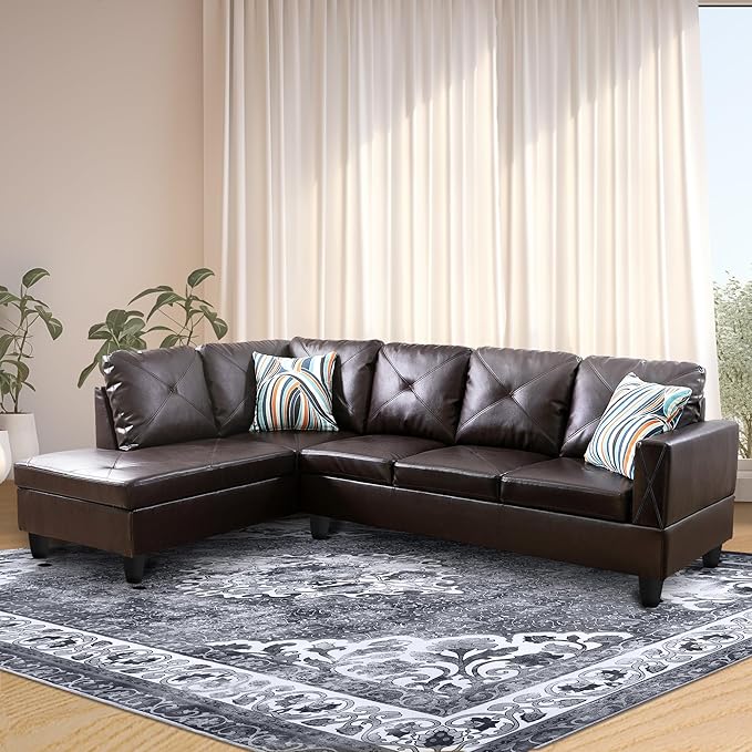 97" W Sectional Sofa with Chaise, Modular Sectional Sofa for Living Room