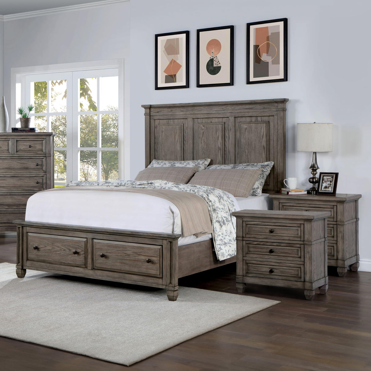 Xephyr Solid Wood 3-Piece Bedroom Set, Queen-Size Bed