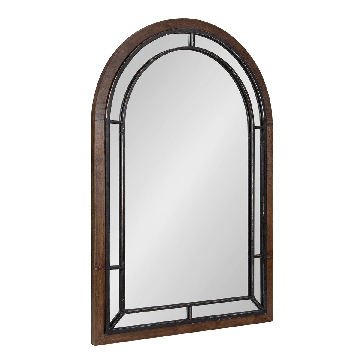 Audubon Farmhouse Wall Mirror, Rustic Brown