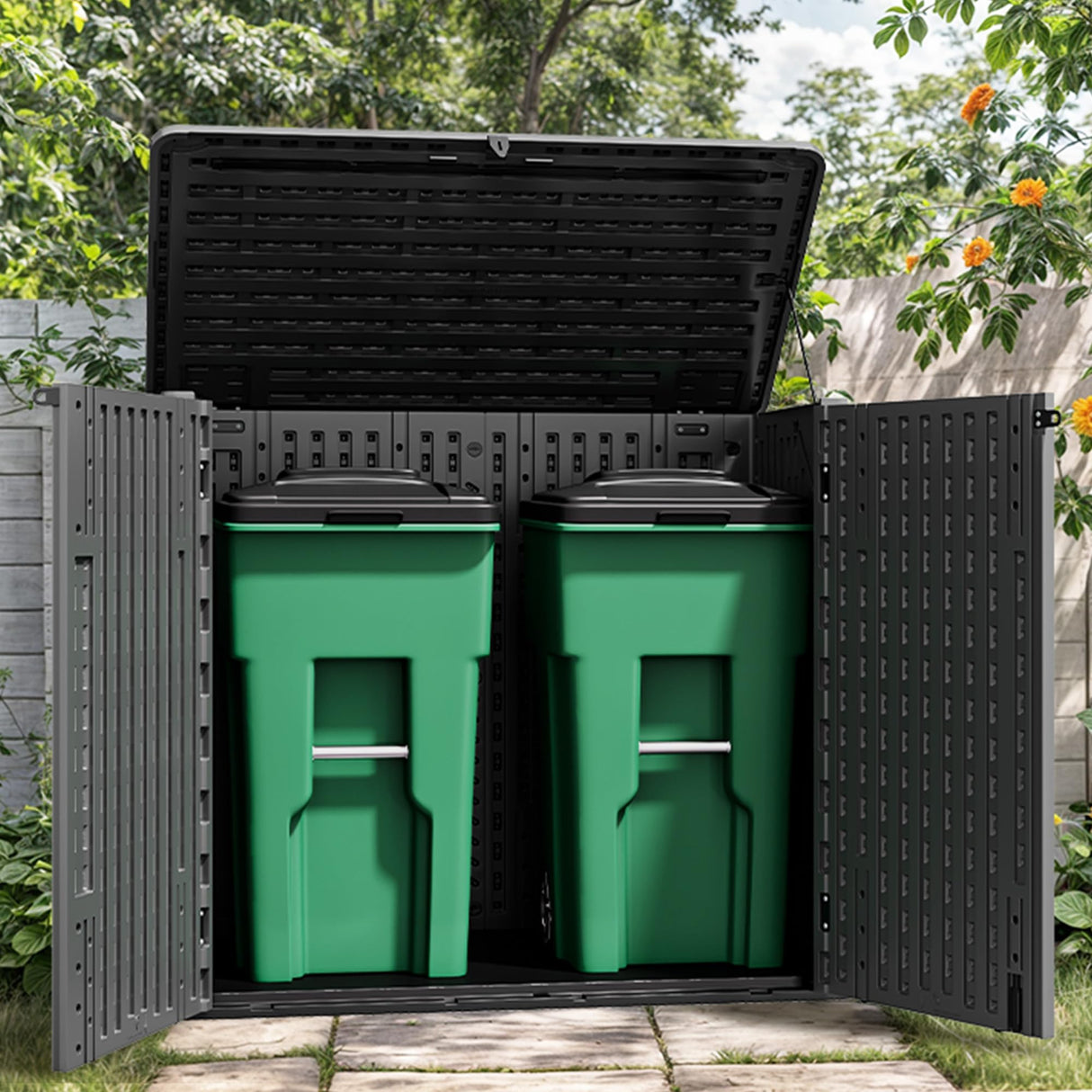 Outdoor Storage Shed w/o Shelf, 30 cu ft Horizontal Storage Shed Outdoor