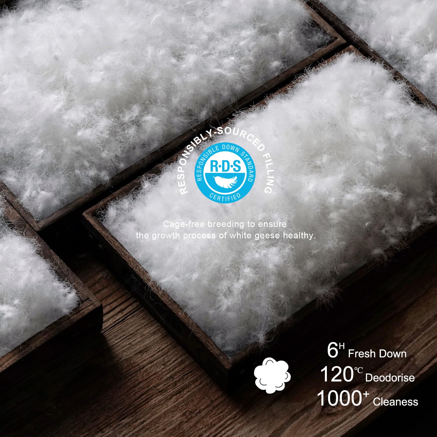 KRT Luxurious Goose Feathers Down Comforter - White King Size 60 Oz Medium Weight Duvet Insert - 100% Cotton Cover with 8 Corner Tabs (King All-Season, 106''x90'')