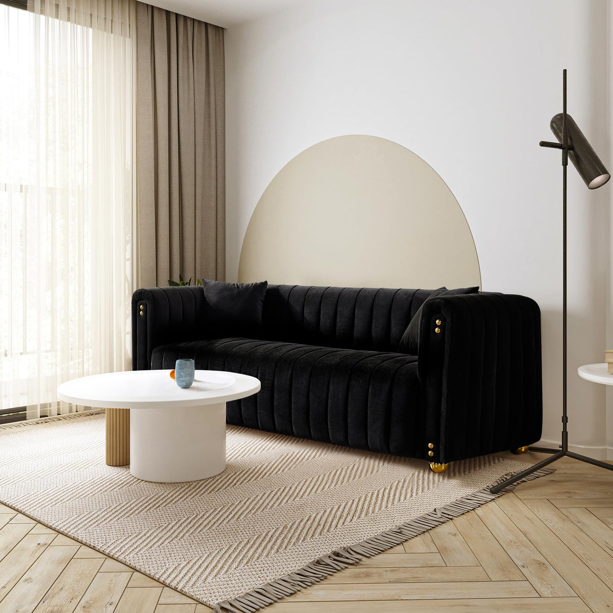 80" Inch Velvet Futon Sofa for Living Room