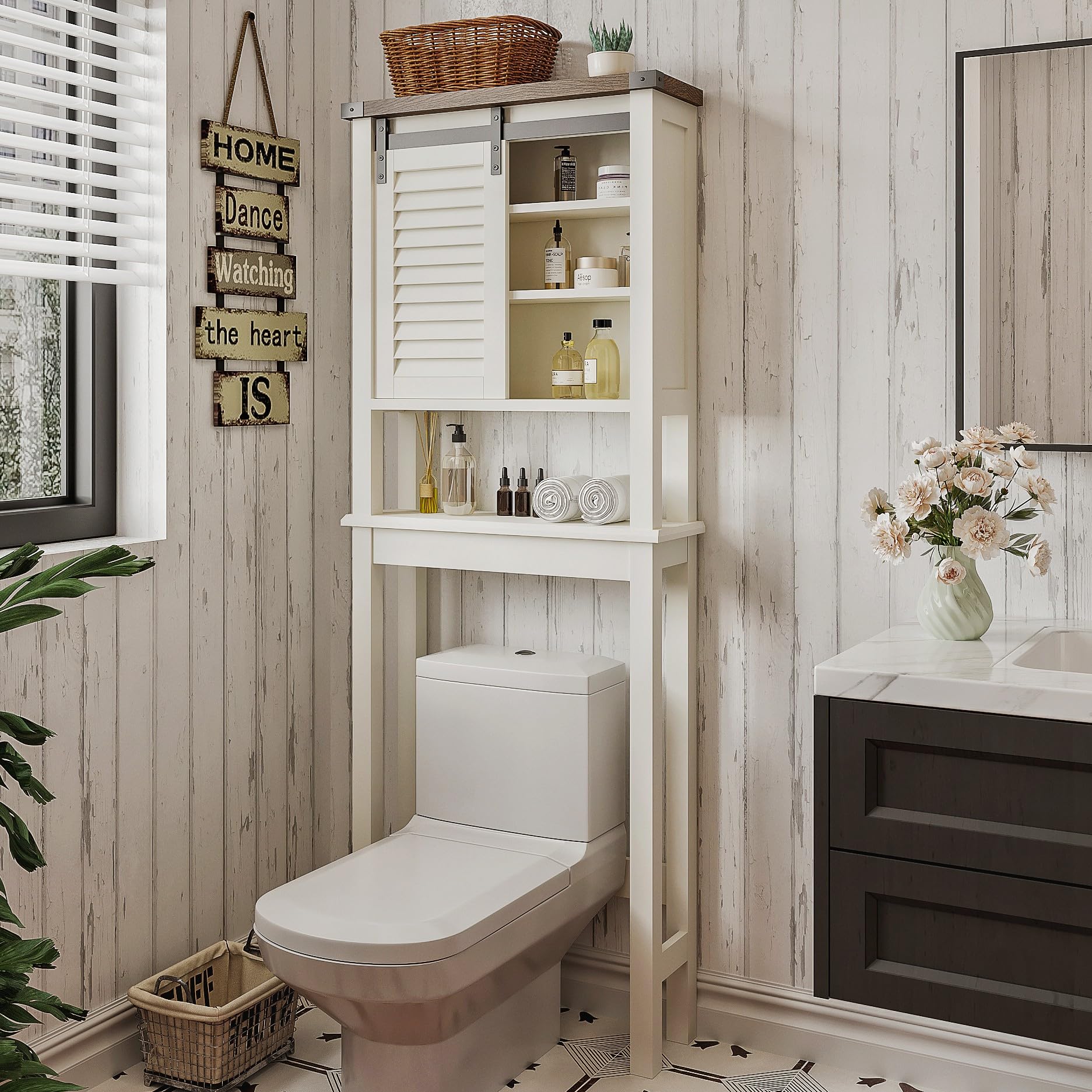 Over The Toilet Storage Cabinet, Farmhouse Bathroom Storage Cabinet Above Toilet