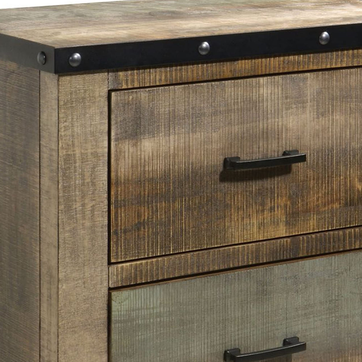 Nightstand with Drawers, Brown