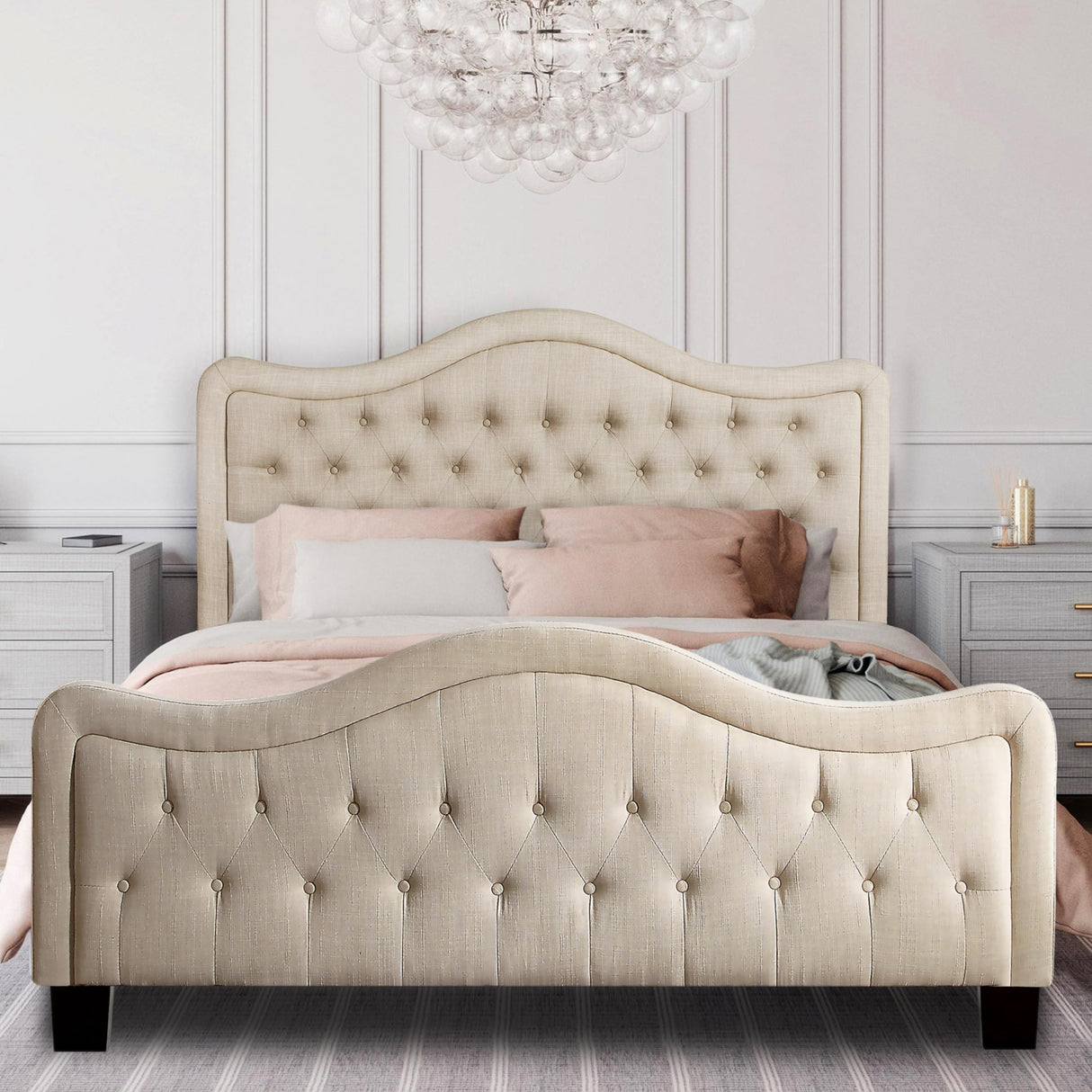 Annway 33” Upholstered Button Tufted Headboard Panel