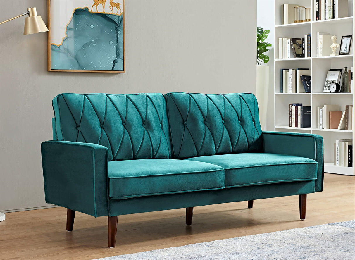 Modern Style Upholstered Tufted 69.3'' Wide 3 Seater Sofas, Green