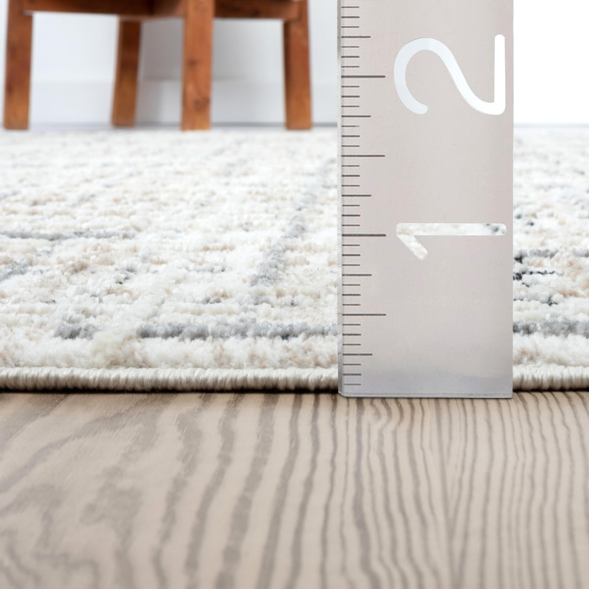 Grey Crosshatch Area Rug 8' x 10' - Durable & Easy to Clean