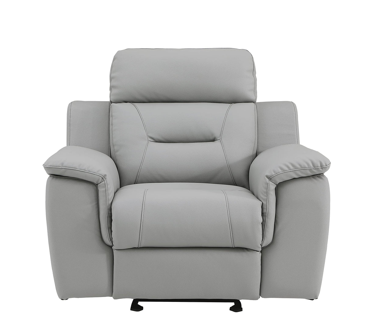 Blackjack Furniture Walker Leather Match Upholstered Reclining Living Room, Accent Chair, Gray