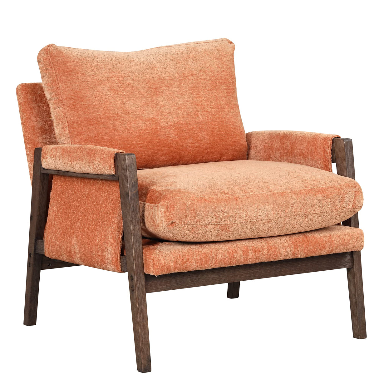 Kelly Velvet Accent Armchair, Orange