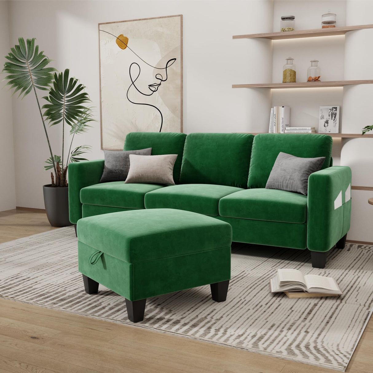 Couch for Living Room, Small Sectional Couch, 78" L Shaped Sofa 3 Seat Modern Sofa