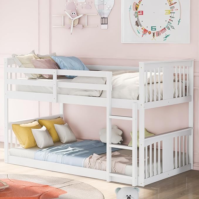 Montessori Floor Bunk Bed Twin Over Twin