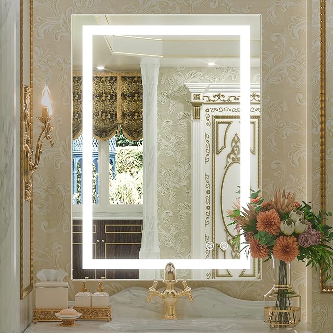 Bathroom Mirror with Lights,White/Warm/Natural